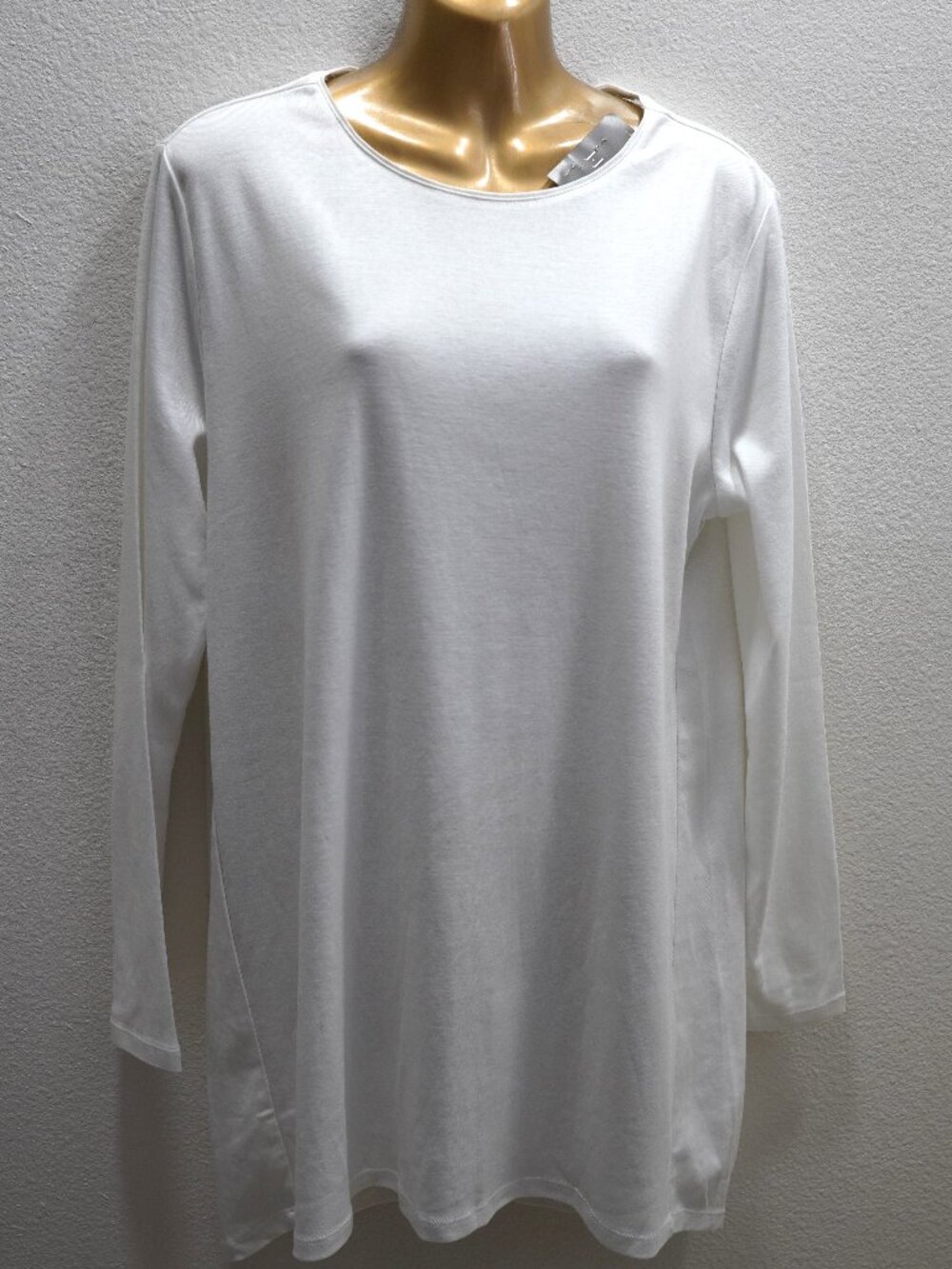 J. Jill White Perfect Prima L/S Tunic Top size L NWT